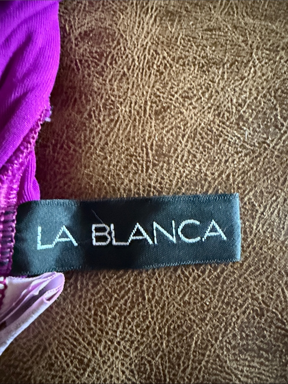 La Blanca Strapless Ruched One-Piece Swimsuit in Vibrant Magenta size 14 - Picture 3 of 4